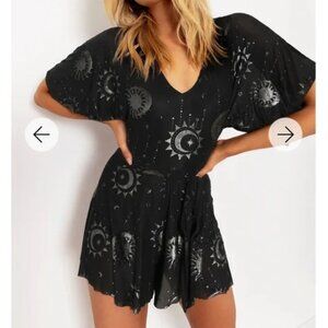 NEW LIMITED Blackmilk S Burned Velvet Mystic Kimono Playsuit